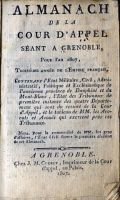 Almanach de la cour d’appel séant à Grenoble – Administration de l’Isère