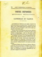 Portes historiées récemment découvertes à la Cathédrale de Valence 1882   – Didelot l’abbé