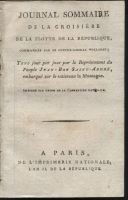 Journal sommaire de la croisière de la flotte de la République  – Saint-André Jean-Bon