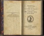 Journal de ce qui s’est passé à la tour du temple pendant la captivité de Louis XVI, roi de  Fran –  Cléry Jean-Baptiste