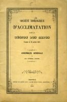 Assemblée générale du 10 avril 1859 – Société  zoologique  des Alpes