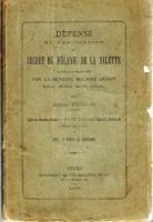 Défense et explications du secret de Mélanie de la Salette publié en 1879 – Nicolas Amédée