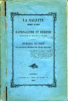 La salette devant le Pape  ou le rationalisme et hérésie découlant du fait de la Salette – Déléon l’abbé