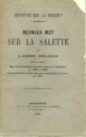 Dernier  mot sur la Salette – Déléon  Abbé