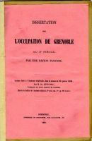 Dissertation sur l’occupation de Grenoble par une nation payenne – Revillout Charles