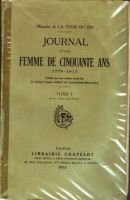 Journal d’une femme de cinquante ans 1778-1815 – Tour Du Pin la marquise de la