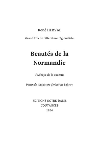 Beautés de la Normandie : L’abbaye de la Lucerne – René Herval