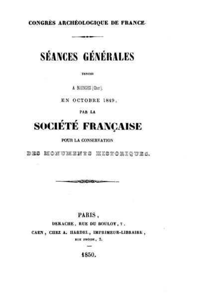 Congrès archéologique de France – Société française d’archéologie – 2023