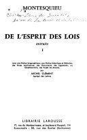 De l’esprit des lois – Montesquieu – 1750