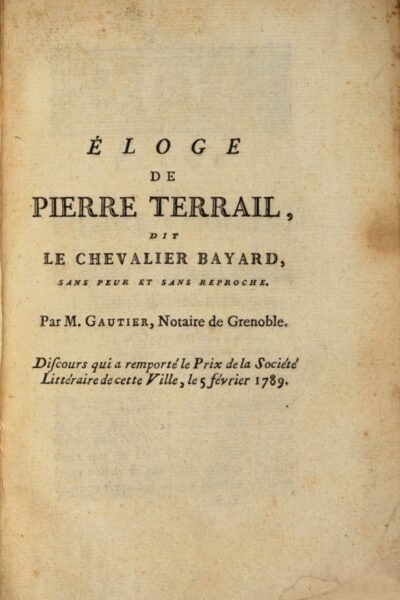 Eloge de Pierre Terrail – Gautier – 1818