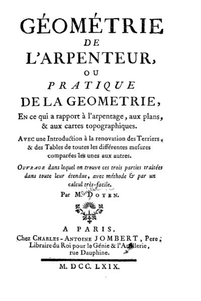 Géométrie de l’arpenteur – Guillaume Doyen – 1769
