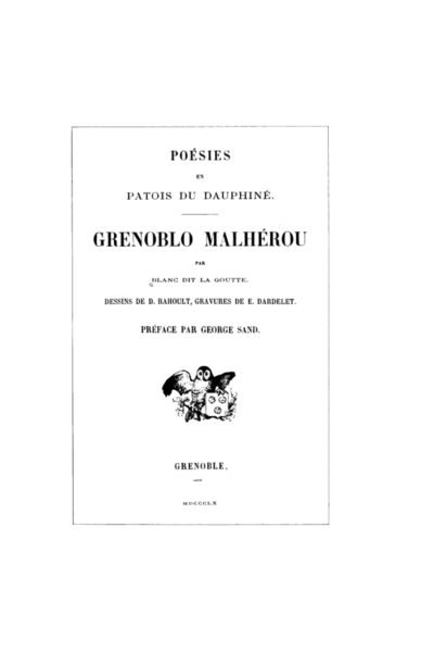 Grenoblo Malhérou – François Blanc – 1864