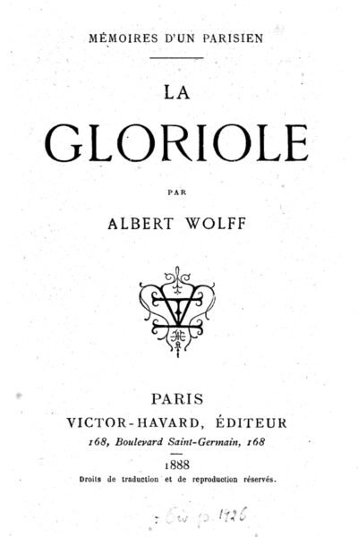 La gloriole – Albert Wolff – 1965