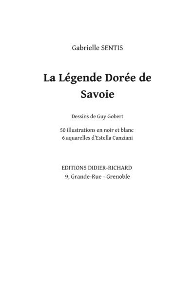 La légende dorée de Savoie – Gabrielle Sentis – 1906
