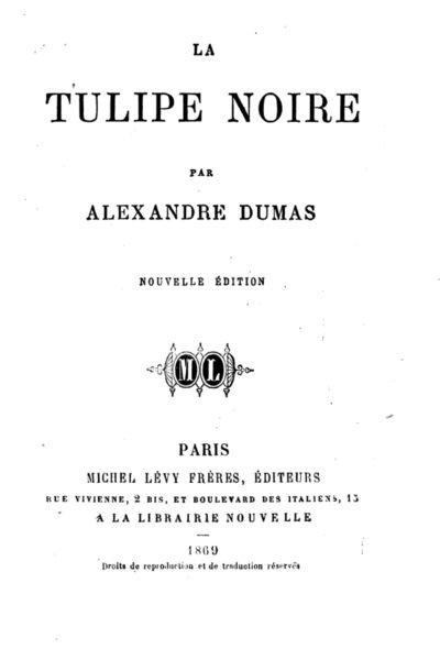 La tulipe noire – Alexandre Dumas – 1965