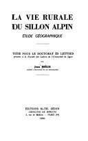 La vie rurale du sillon alpine – Jean Louis Miège – 1934