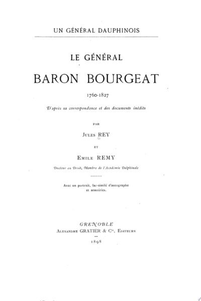 Le général baron Bourgeat, 1760-1827 – Jules Rey – 1898