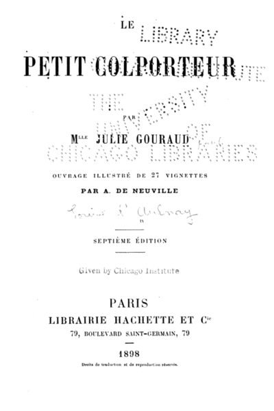 Le petit colporteur – Julie Gouraud – 1867