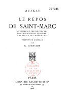 Le repos de Saint-Marc – John Ruskin – 1987