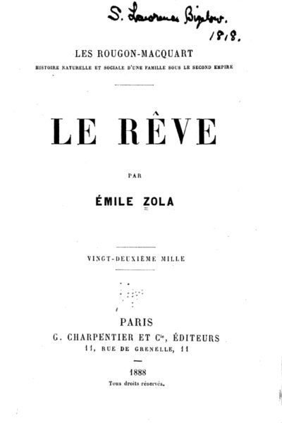 Le rêve – Émile Zola – 1975
