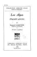 Les Alpes (géographie générale) – Emmanuel de Martonne – 2023