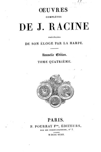 Oeuvres completes de J. Racine – Jean Racine – 1801