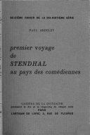 Premier voyage de Stendhal au pays des comédiennes – Paul Arbelet – 2008