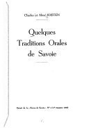 Quelques traditions orales de Savoie – Charles Joisten – 2022