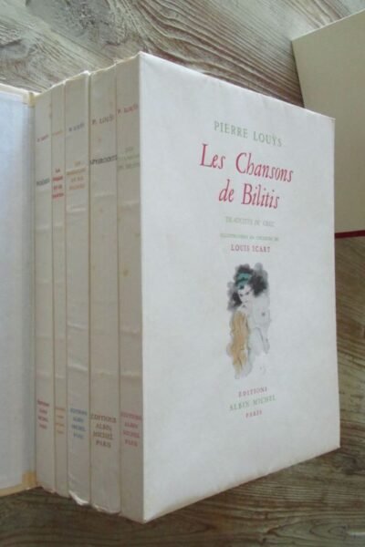 Oeuvres choisis de Pierre Louys sous coffret  – ex 1071 sur vélin – LOUYS Pierre – 1949