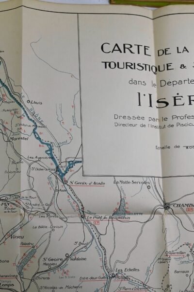 Carte de la pêche touristique et sportive en Isère – LEGER L. – environ 1920