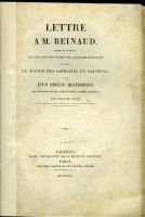 Lettre À M. Reinaud, Sur Les opinions émises par quelques écrivains touchant le séjour des Sarra – Ollivier Jules