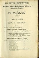 Supplément au bulletin indicateur de 1876 – Société des Touristes du Dauphiné