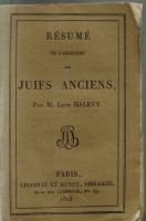 Résumé  de l’histoire des juifs anciens – Halévy Léon