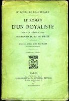 Le roman d’un royaliste sous le Révolution, souvenirs du Cte de Virieu – Costa de Beauregard Marquis