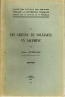 Les cahiers de doléances en Dauphiné – Letonnelier Gaston