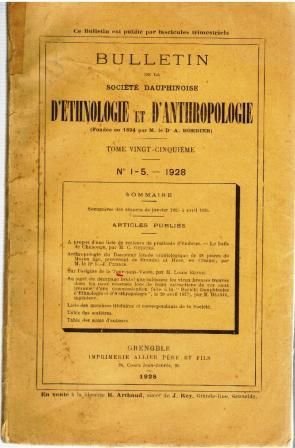 Bulletin, tome 25, N°1-5 – 1928 – Société d’ethtnologie et d’anthropolog