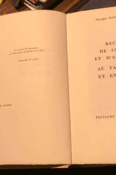 Récits de chasse et d’alpinisme au Taillefer et en Oisans – Georges Manquat – 1977 ( numéroté)