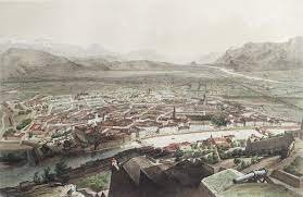 Grenoble Vue prise au dessus de la Bastille – Voyage aérien en France – GUESDON/SPRINGER Alfred – 1850