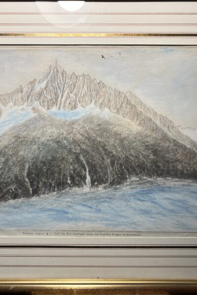 Premier aspect – Vu du Dru , montagne assise sur la vallée de glace du Montanvert – Marc-Théodore Bourrit – 1781