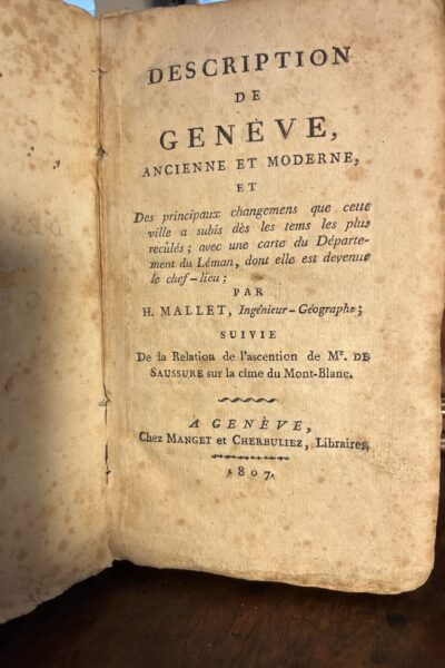 Description de Genève ancienne et moderne – Henri Mallet – 1807