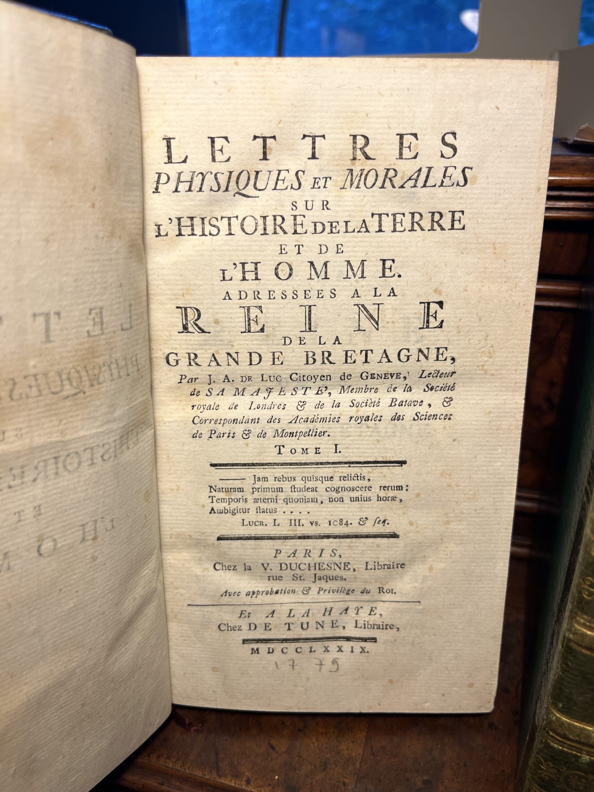 Lettres physiques et morales sur l'histoire de la terre et de l'homme - Jean André Deluc - 1779 – Image 3
