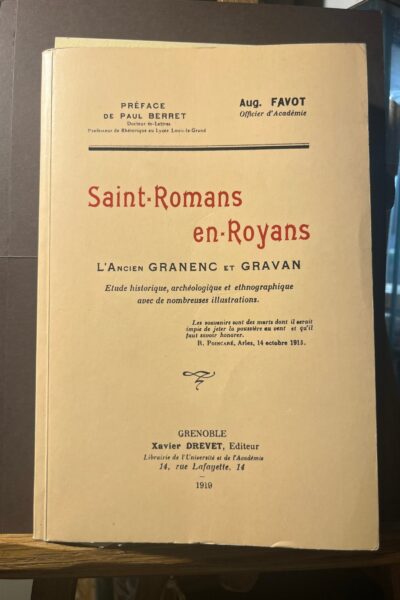 Saint-Romans en Royans : Réédition de 1985 – FAVOT Auguste – 1919