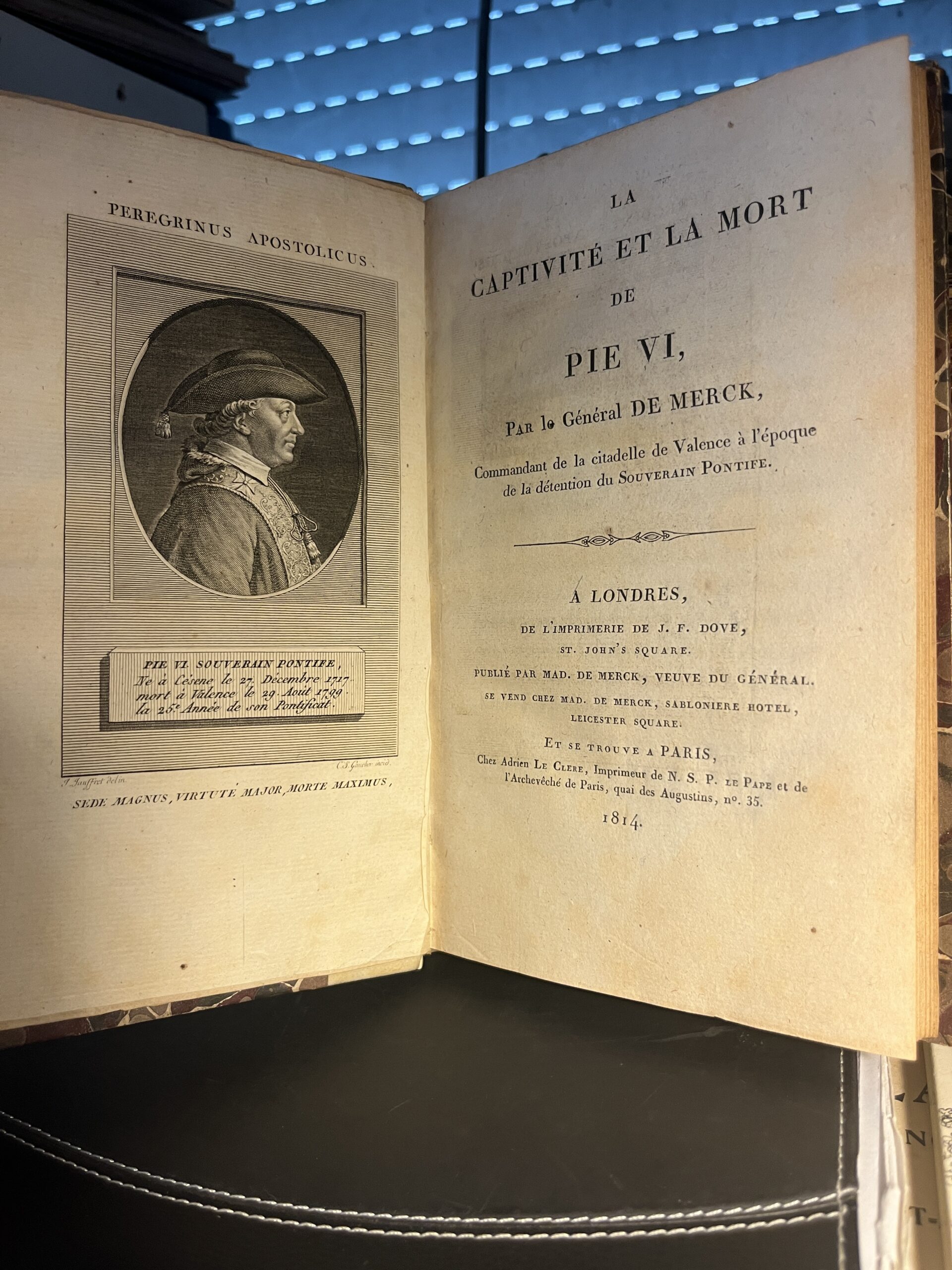 La captivité et la mort de Pie VI - MERCK Général de - 1814 – Image 2