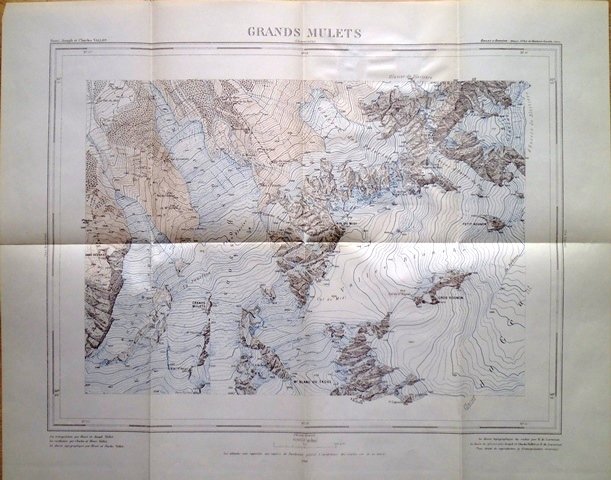 Carte du massif du Mont-Blanc 1:20 : Grands Mulets - VALLOT Henri, Joseph et Charles - 1935