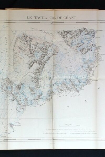 Carte du massif du Mont-Blanc 1:20 : Tacul, Col du Géant – VALLOT Henri, Joseph et Charles – 1947