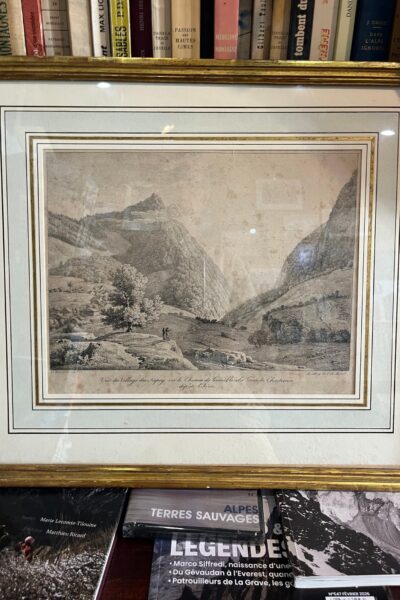 Vue du village du Sapey sur le chemin de Grenoble à la Grande Charteuse – BOURGEOIS Constant – 1819