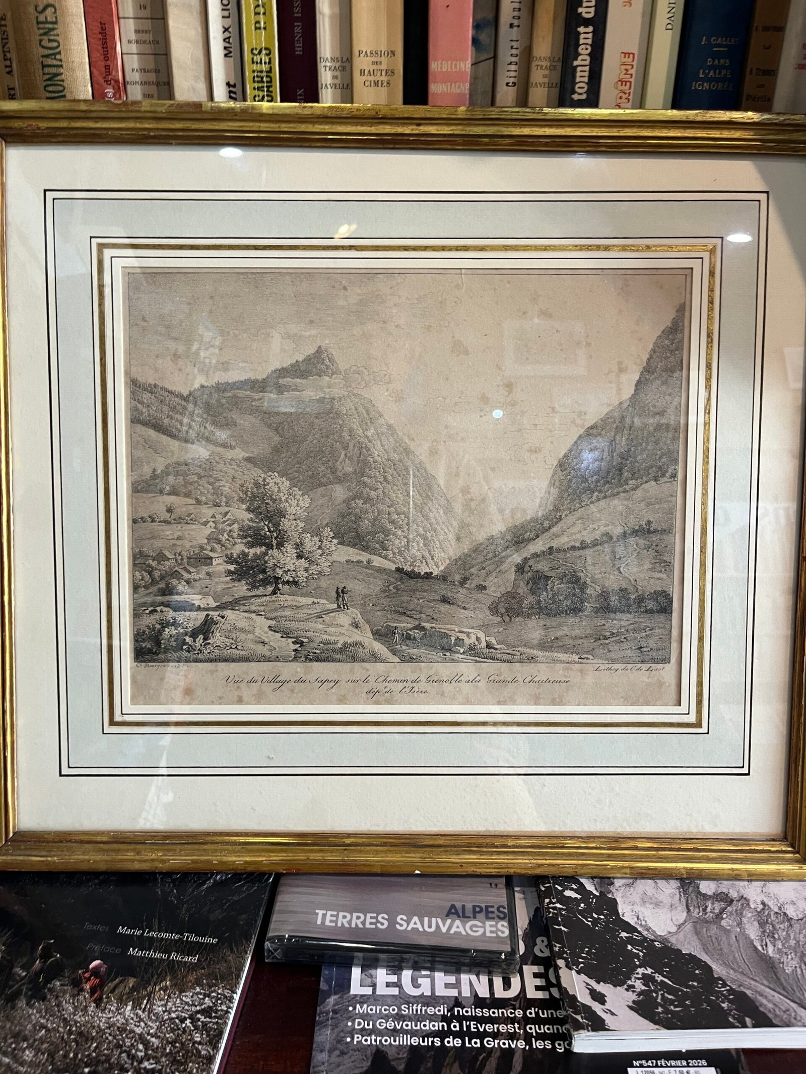 Vue du village du Sapey sur le chemin de Grenoble à la Grande Charteuse – BOURGEOIS Constant – 1819