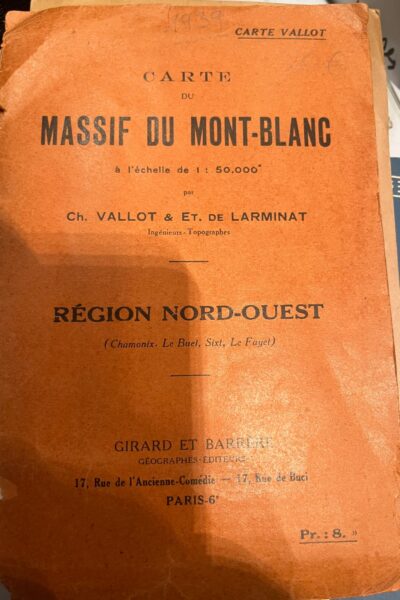 Carte du massif du Mont-Blanc 1:50 : Région Nord-Ouest – VALLOT/LARMINAT Charles/Etienne de
