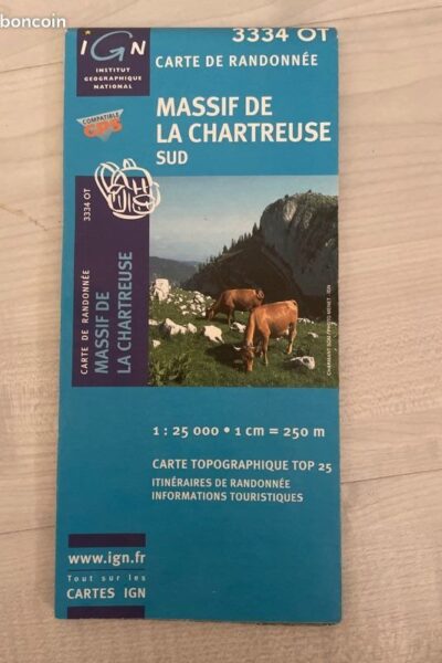 Massif de la Chartreuse Sud : 3334 OT – IGN TOP 25